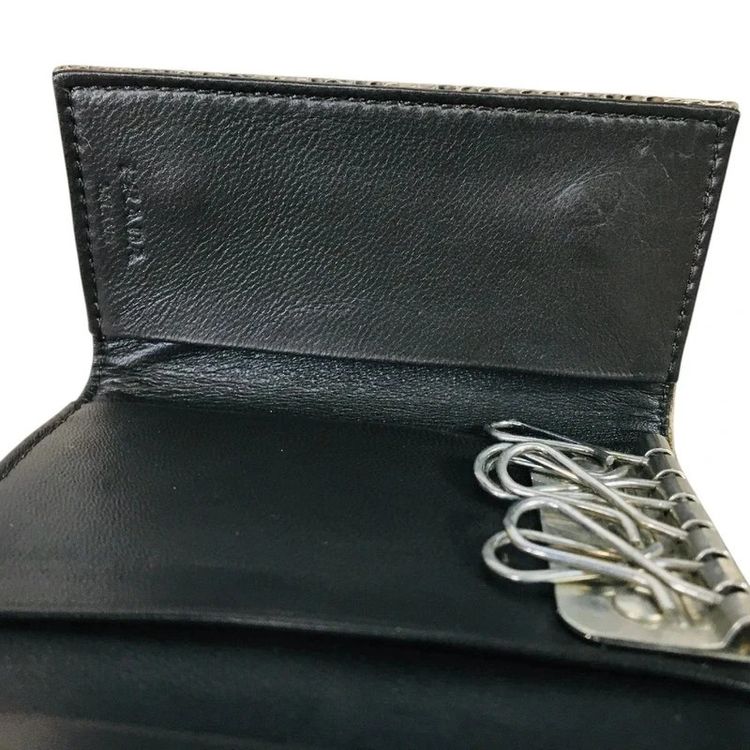 Prada Lizard Skin Leather Key Holder Wallet Purse obraz 5