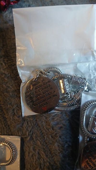 Silver Pendant Necklace With Engraved Round Charm