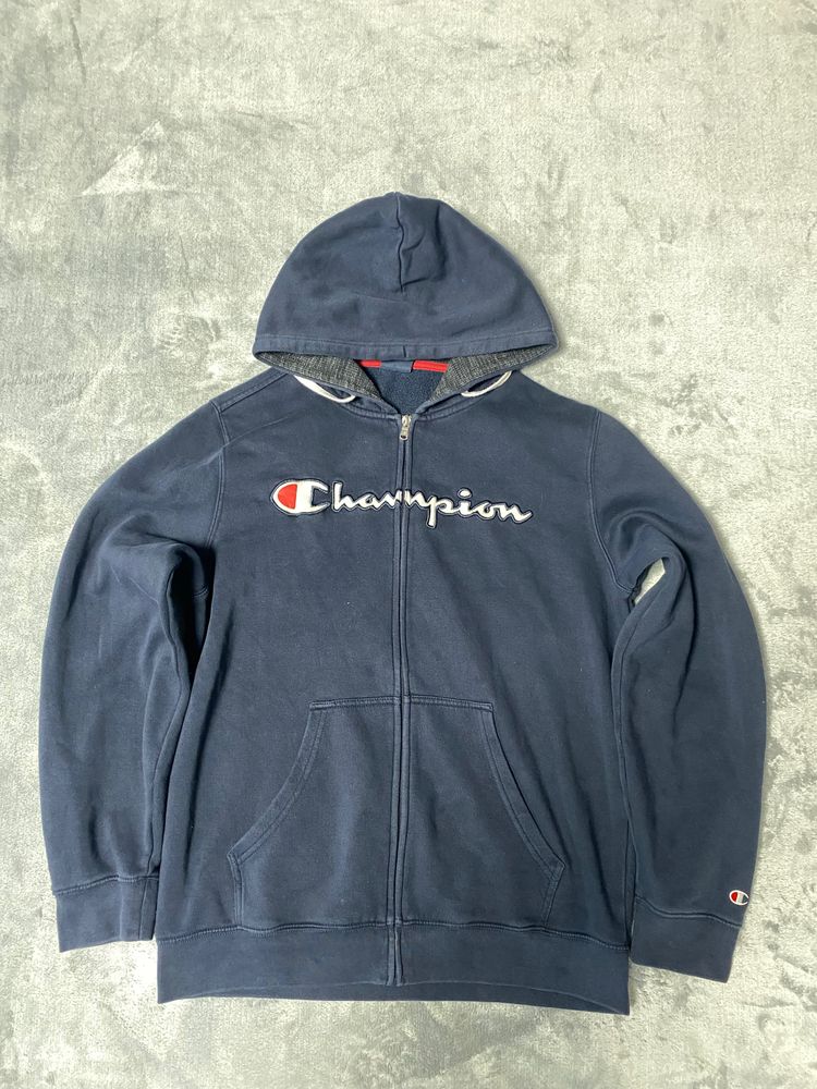 Champion Navy Blue Zip-Up Hoodie