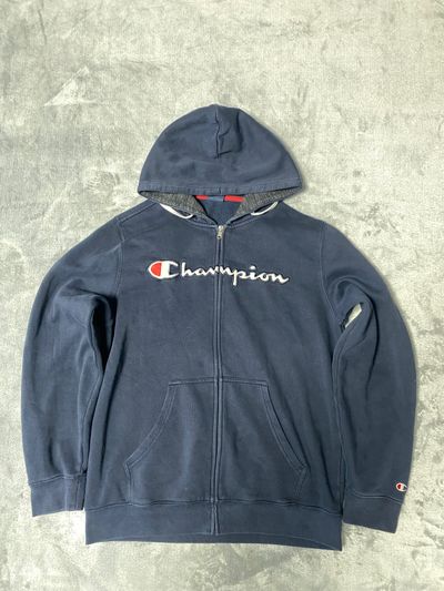 Champion Navy Blue Zip-Up Hoodie