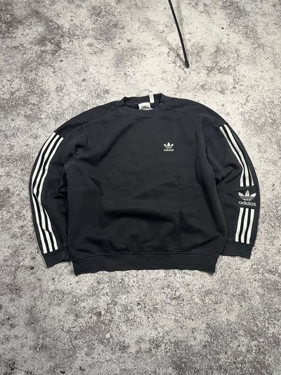 Adidas Black Sweatshirt With White Stripes