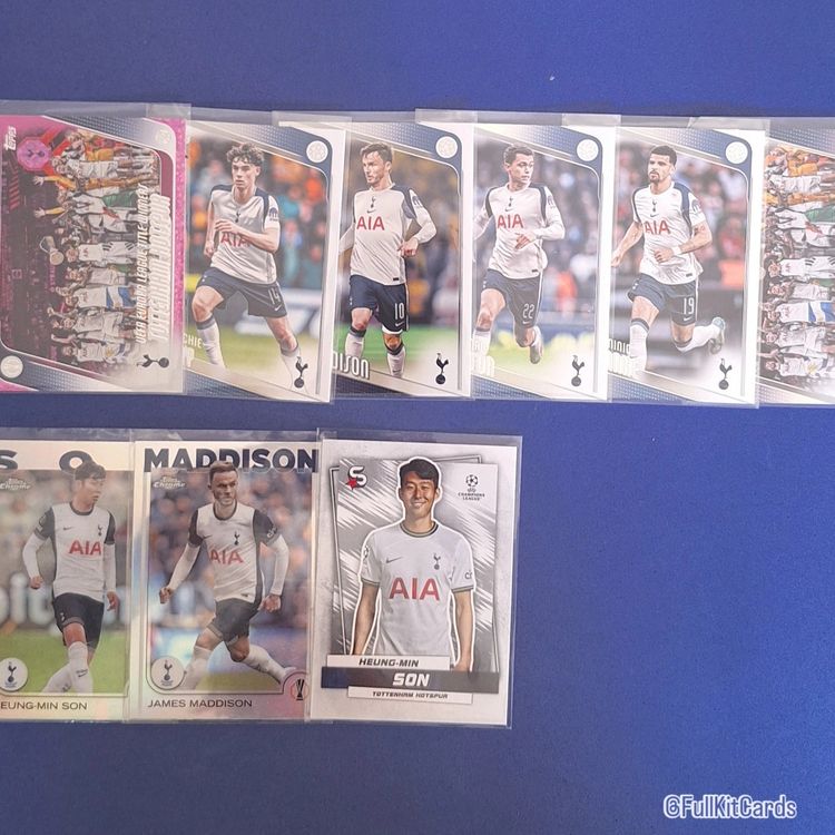 Topps Tottenham Hotspur 9 Card Bundle Topps Chrome Football Cards Son Maddison Mint product image