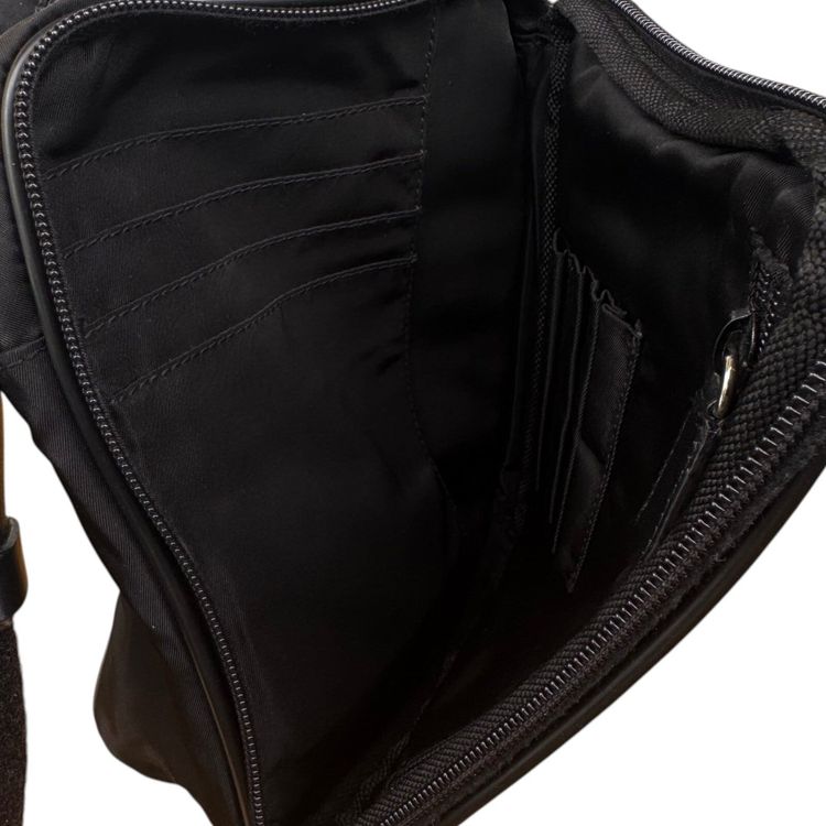 Prada Nylon Saffiano Leather Black Shoulder Bag image 4