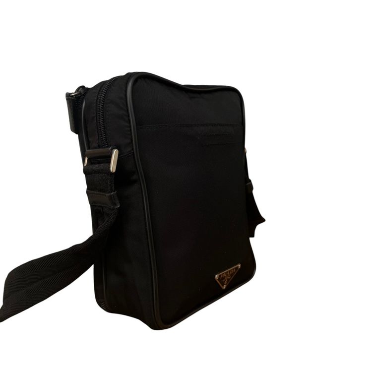 Prada Nylon Saffiano Leather Black Shoulder Bag image 7