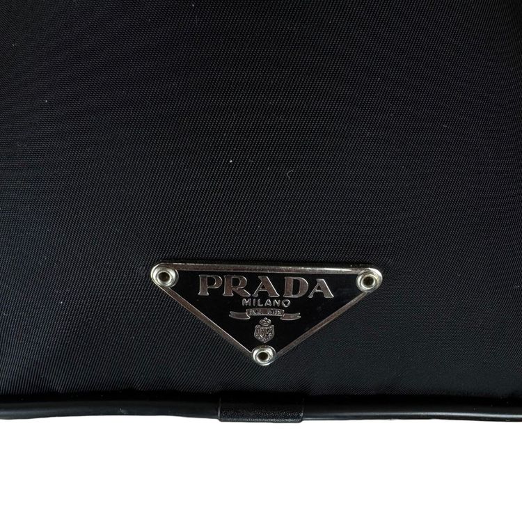 Prada Nylon Saffiano Leather Black Shoulder Bag image 11