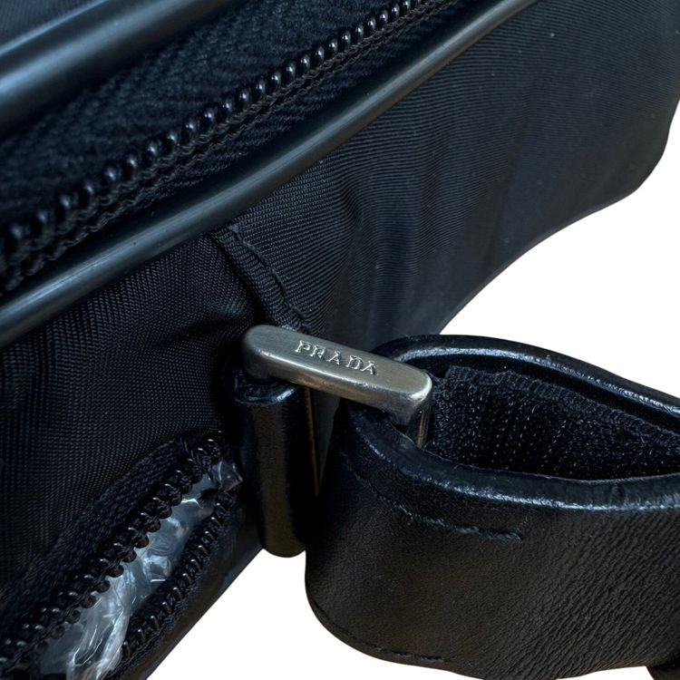 Prada Nylon Saffiano Leather Black Shoulder Bag image 8