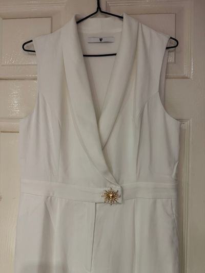 White tailored jumpsuit