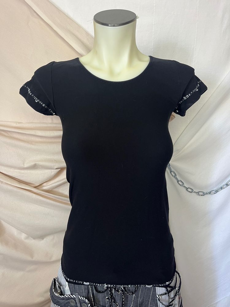 Marithé + François Girbaud MFG black short sleeve top product image