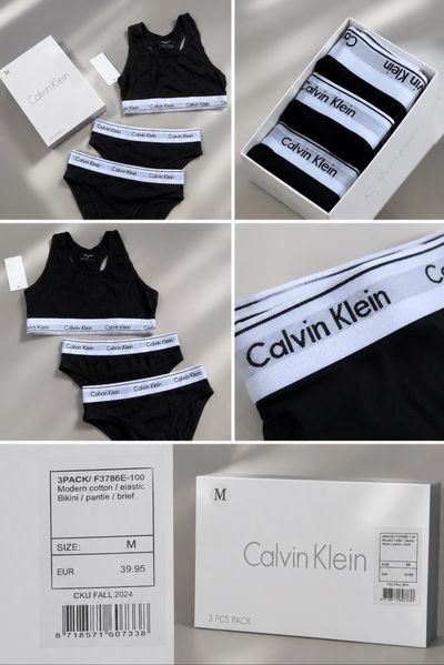 Calvin Klein Women'S Black Bikini Set 3-Pack