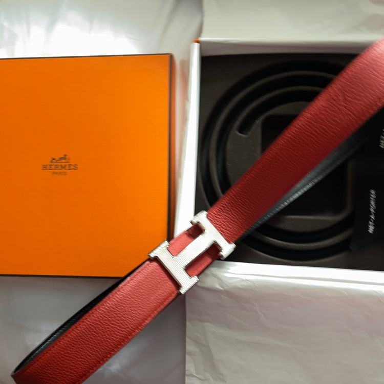 Hermès Hermès Reversible Leather Belt With Silver H Buckle product image