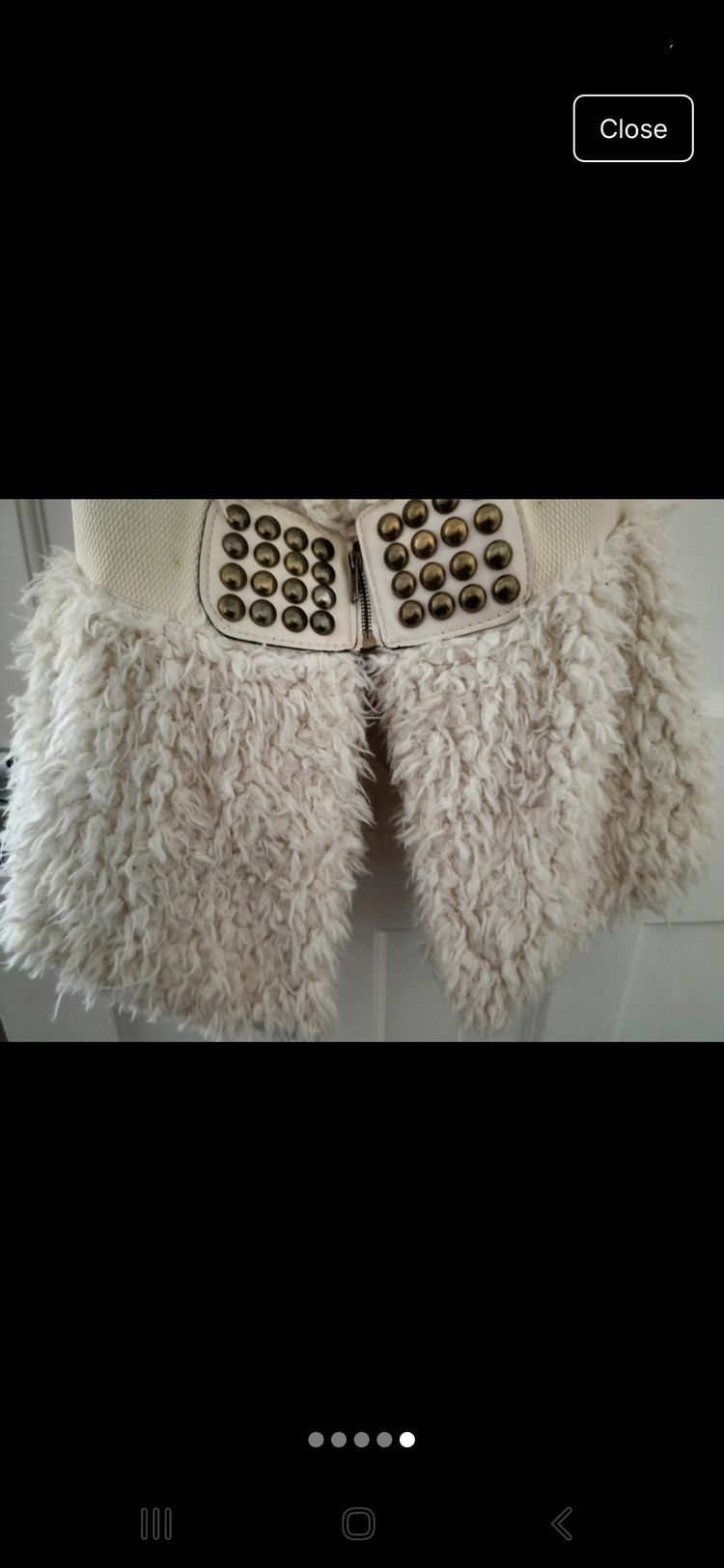 Parisian Cream Shaggy Fleece & Satin Lined Gilet - Size M-L image 5