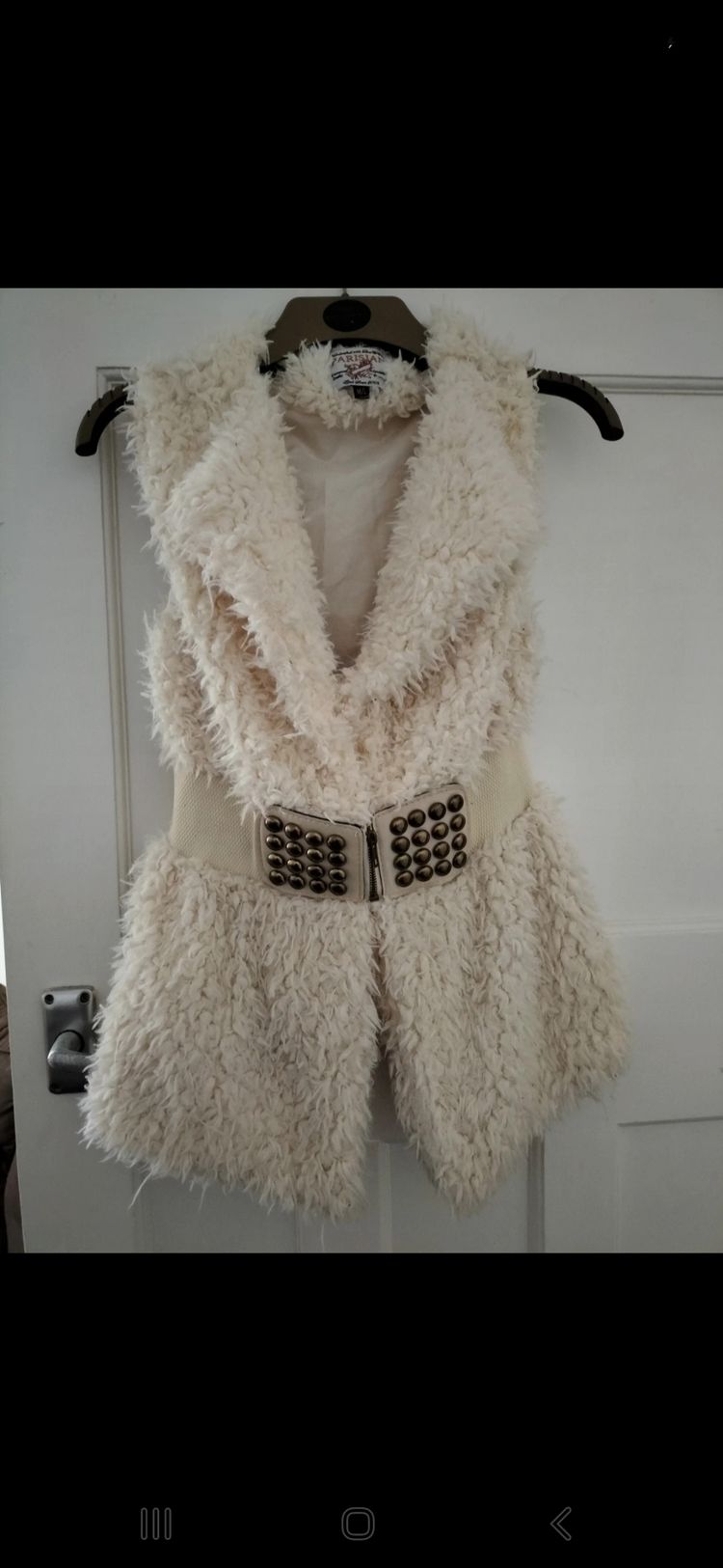 Parisian Parisian Cream Shaggy Fleece & Satin Lined Gilet - Size M-L product image