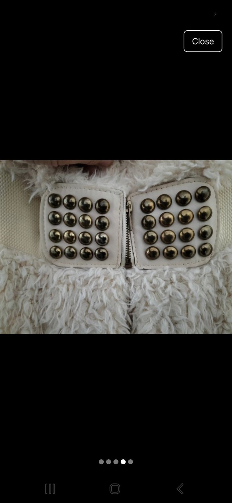 Parisian Cream Shaggy Fleece & Satin Lined Gilet - Size M-L image 4