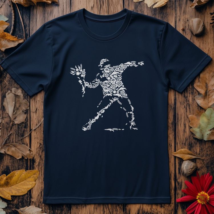 Banksey Flower Thrower T-shirt image 4
