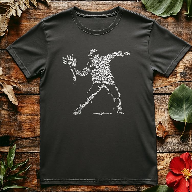 Banksey Flower Thrower T-shirt image 5