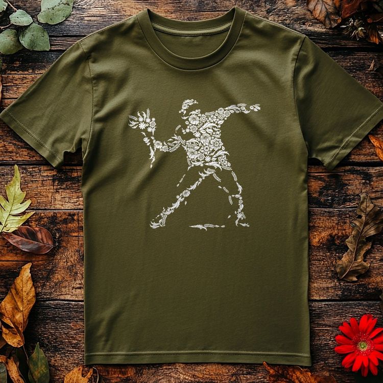 Banksey Flower Thrower T-shirt image 3