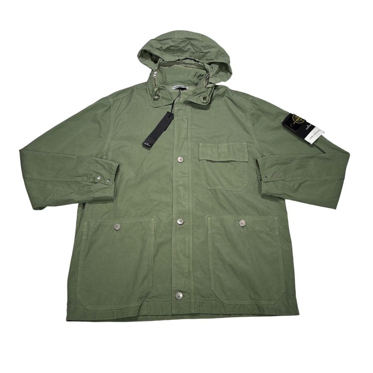 Stone Island Green Cupro Cotton Twill-TC Jacket