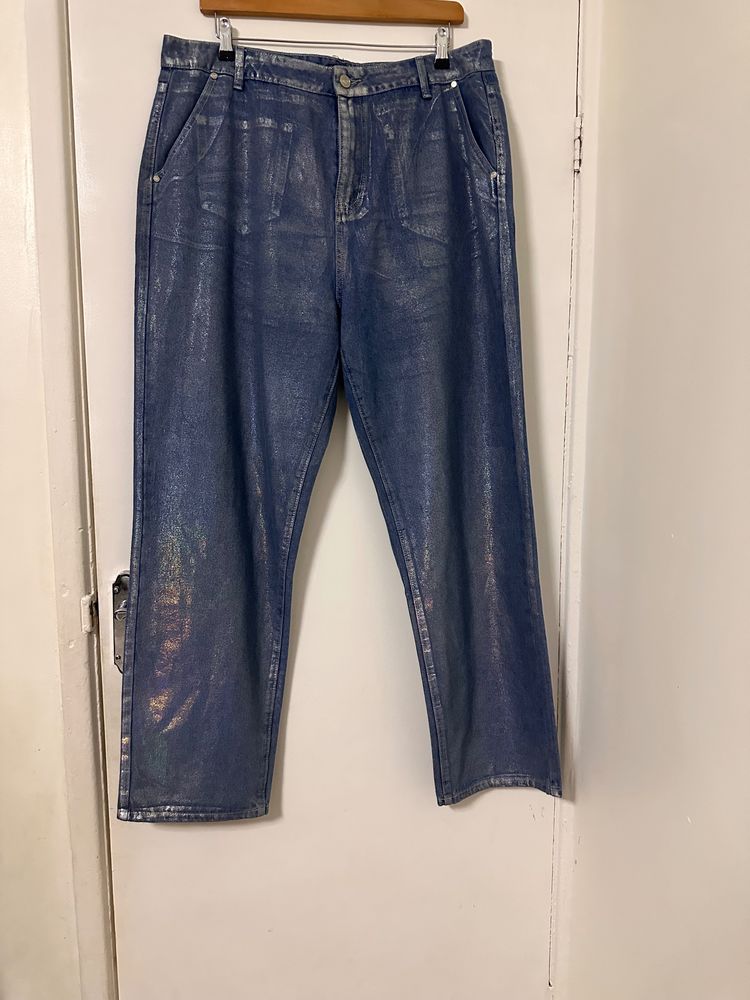 blue metallic jeans - Size 20