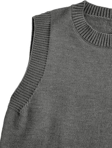 Grey Knitted Sleeveless Sweater Vest image 2