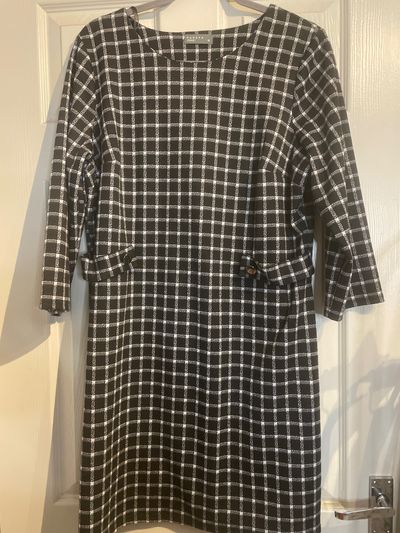 Papaya Black And White Checkered Dress