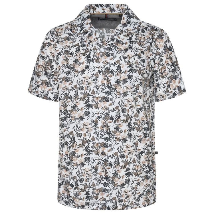 KAM Short Sleeve Floral Hawaiin Shirt For Men in White, 2XL-8XL