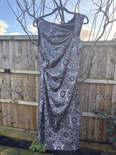 Maggy London Black And Silver Sleeveless Dress