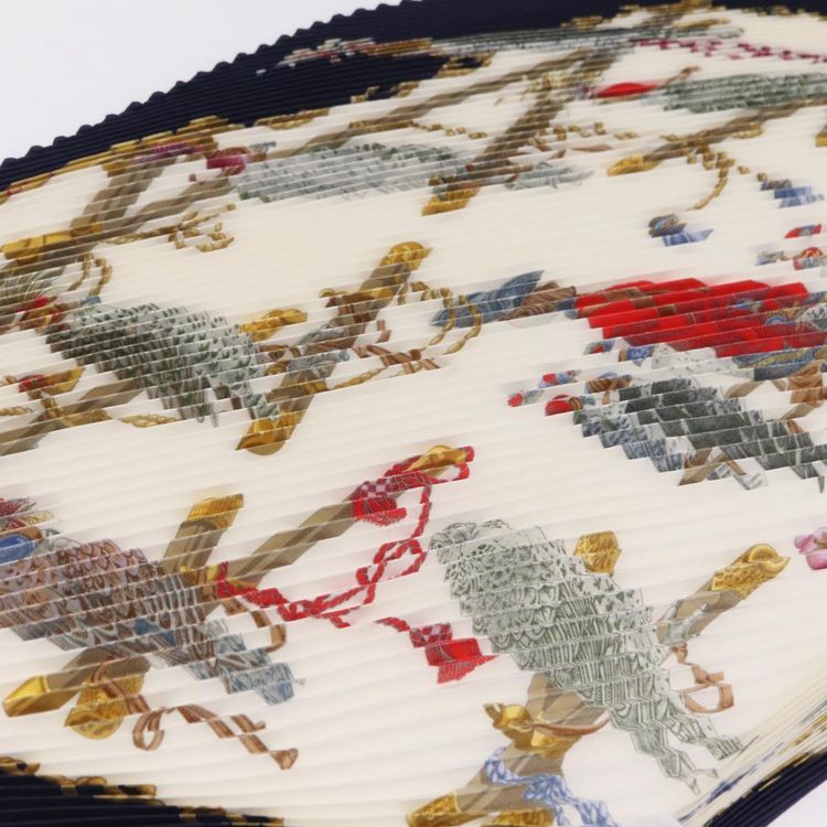 HERMES Pleated Carre 90 Scarf Silk Navy Auth 206158 - Jerrillo image 10