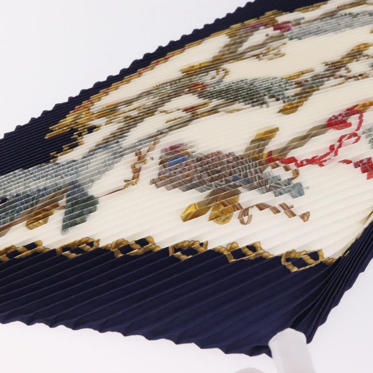 HERMES Pleated Carre 90 Scarf Silk Navy Auth 206158 - Jerrillo image 9