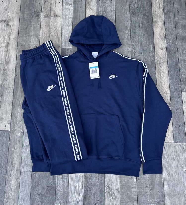 Nike Club Tapered Hooded Full Tracksuit - ‘Deep Navy Blue’