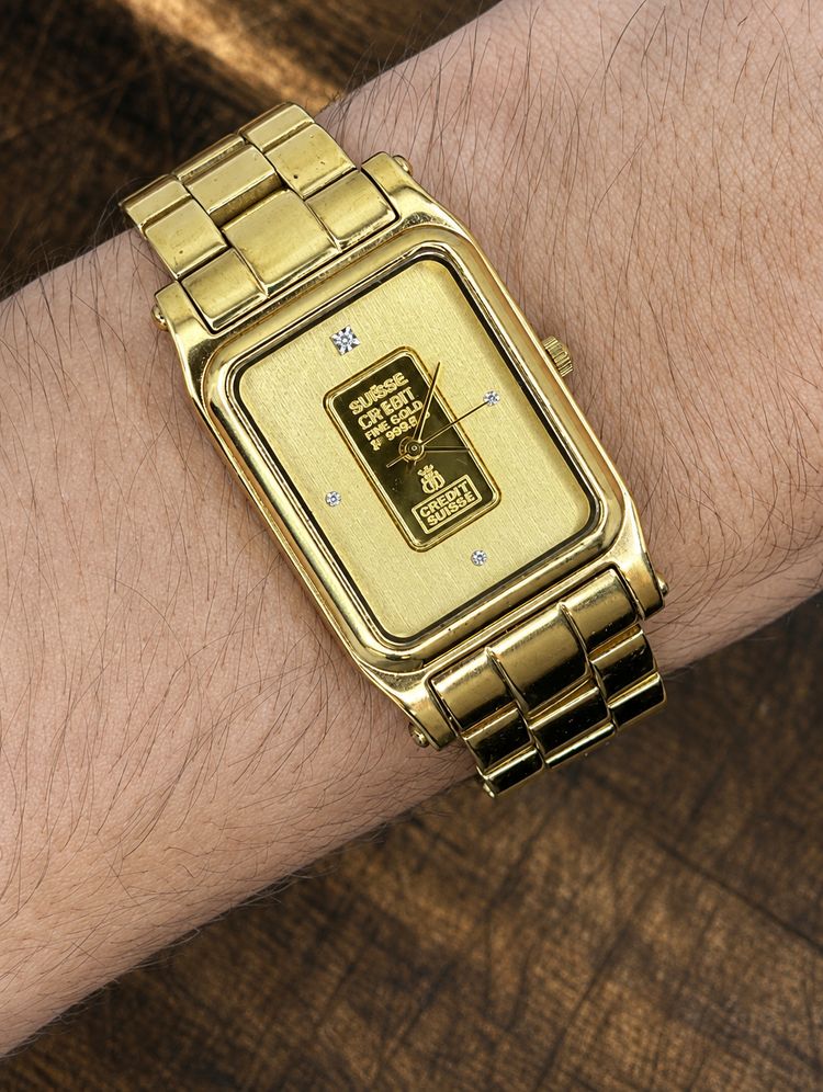 Vintage Gold Tone Playing Cards Quartz Watch | Rectangular Dress Watch | Bracelet Strap 2