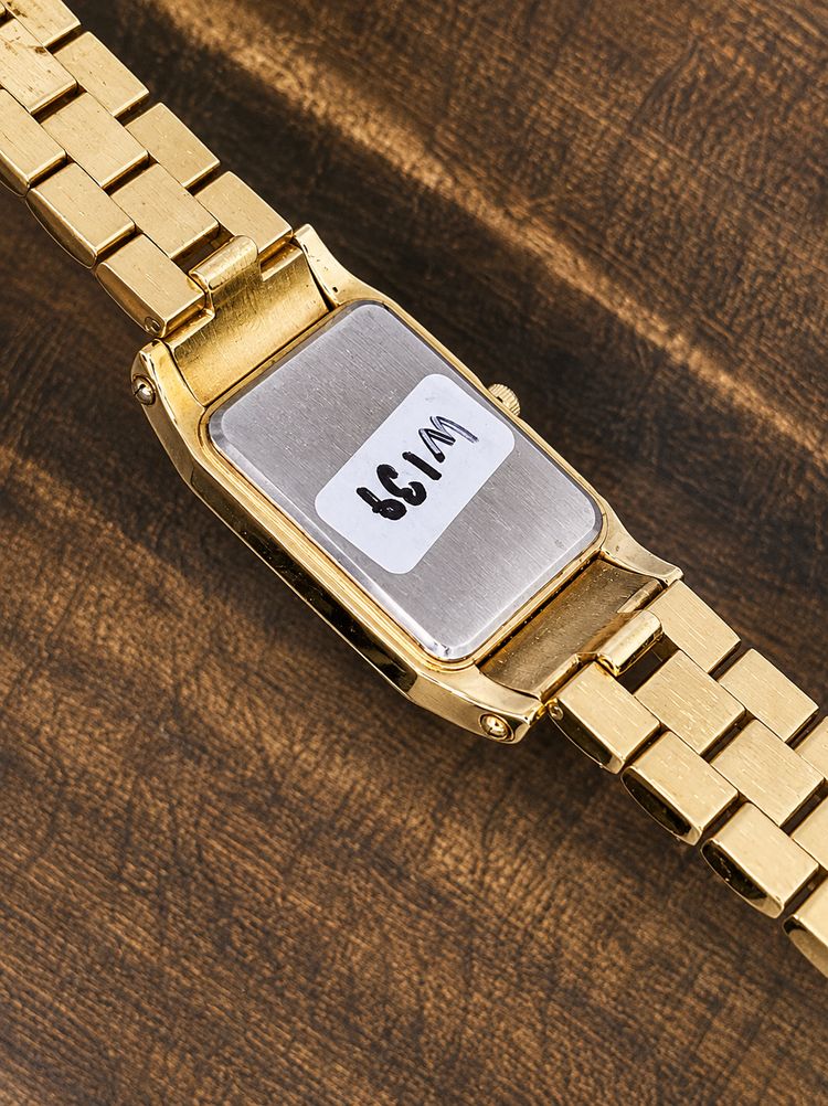 Vintage Gold Tone Playing Cards Quartz Watch | Rectangular Dress Watch | Bracelet Strap 3