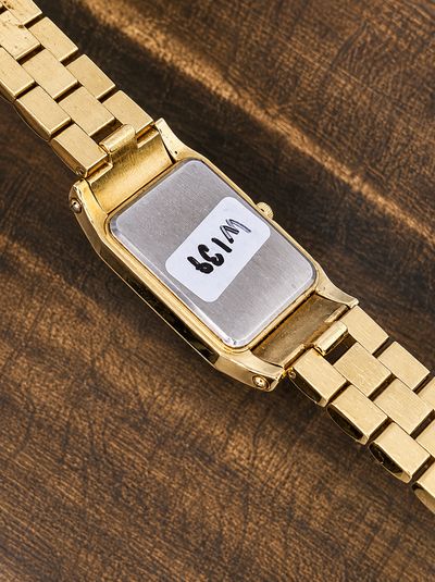 Vintage Gold Tone Playing Cards Quartz Watch | Rectangular Dress Watch | Bracelet Strap 3