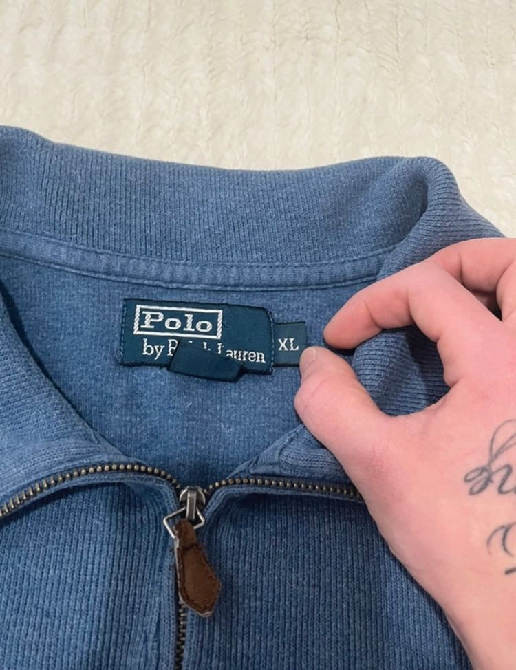 Polo By Ralph Lauren Blue Quarter-Zip Sweater image 6