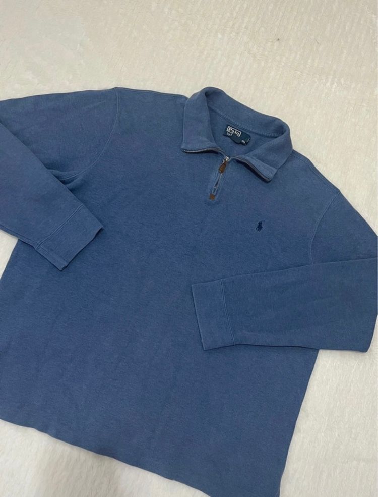Polo By Ralph Lauren Blue Quarter-Zip Sweater image 2