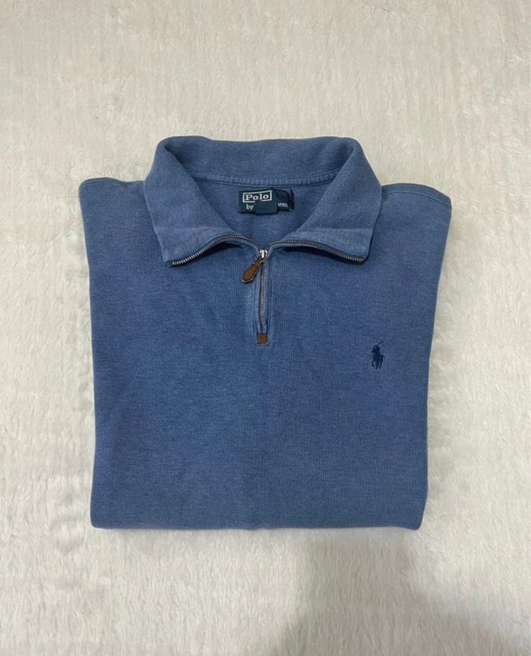 Polo By Ralph Lauren Blue Quarter-Zip Sweater image 1