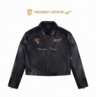 Regen Zone Black Leather Jacket