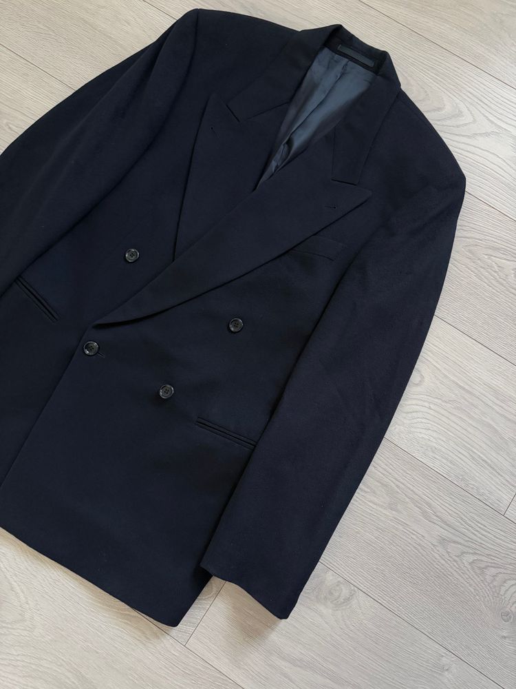 Hugo Boss 1990s Loro Piana Wool Cashmere Double Breasted Sport Jacket Blazer Navy Blue - Size L imagen 6