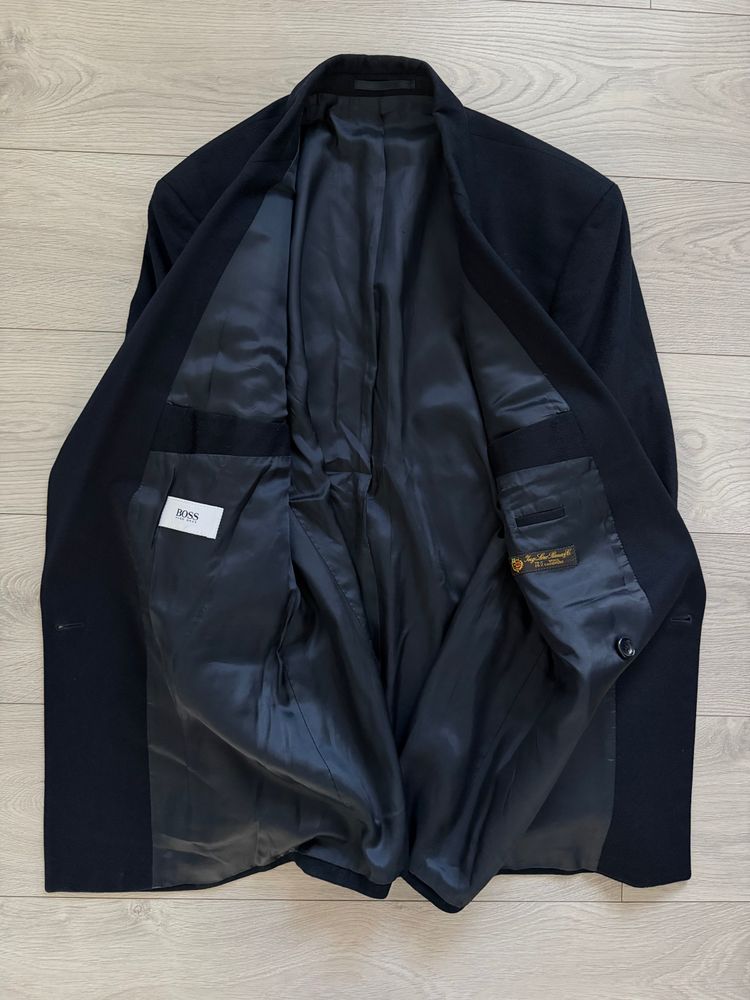 Hugo Boss 1990s Loro Piana Wool Cashmere Double Breasted Sport Jacket Blazer Navy Blue - Size L imagen 4