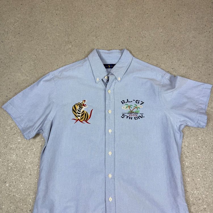 Ralph Lauren Shirt Short Sleeve Large Hawaii Embroidered Logo Relaxed Fit