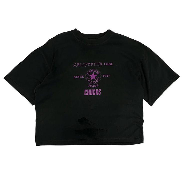 Converse T-shirt Box Crop Vintage Logo Stampato Uomo (L)