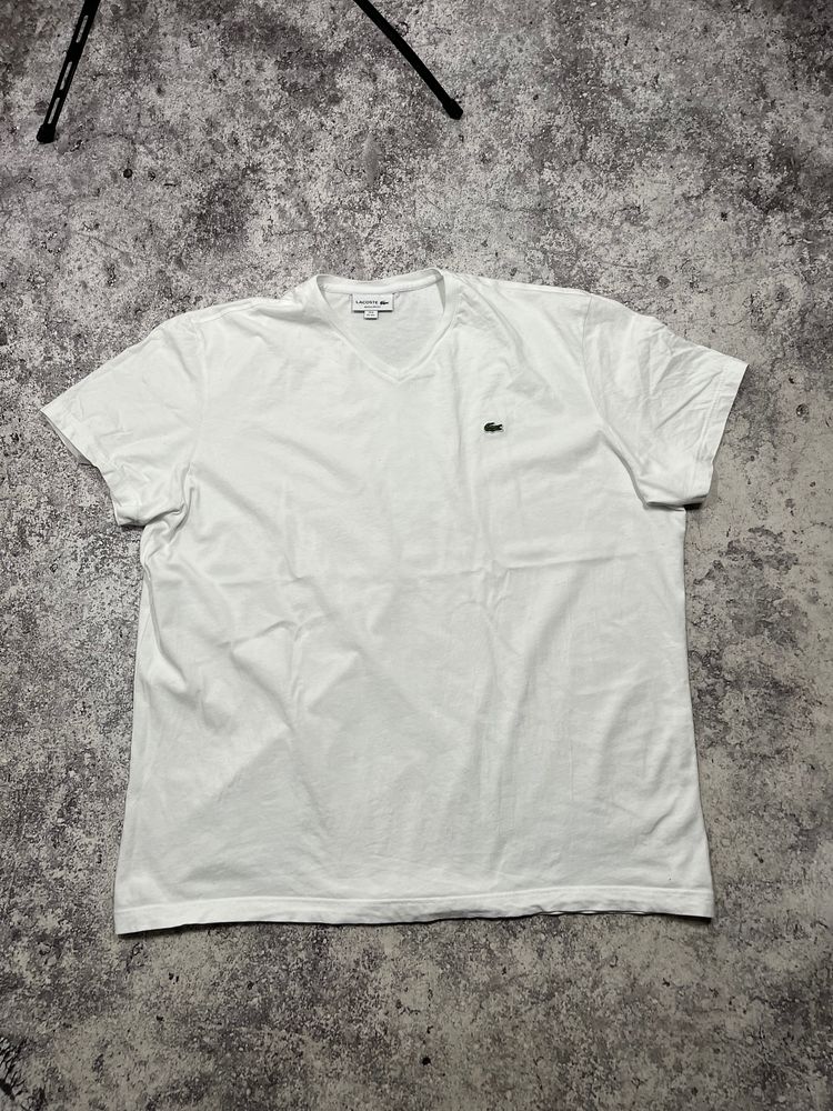 Lacoste White V-Neck T-Shirt
