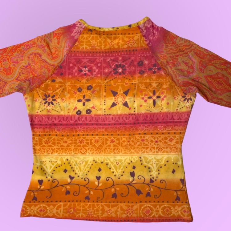 Immagine di 90s 00s Etam micro mesh top with 3/4 sleeves 3