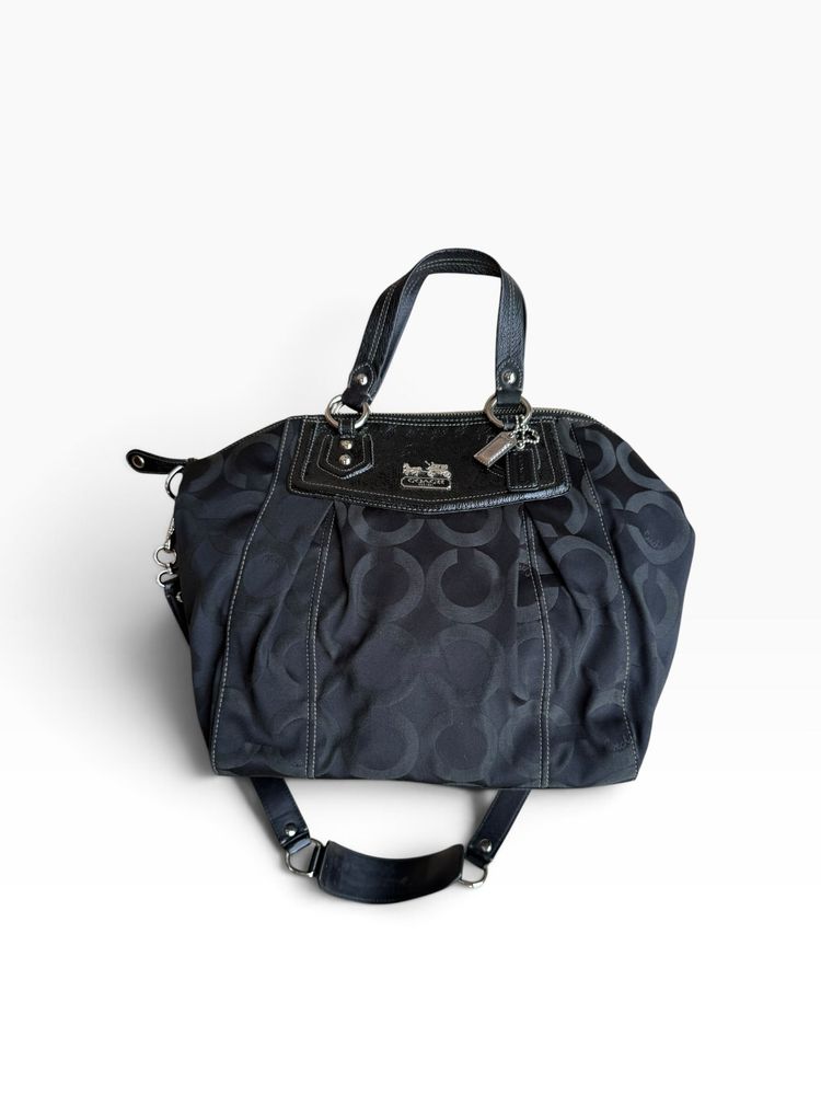 Coach Madison Op Art Claire Bag Black Signature Sateen 14335 image 3