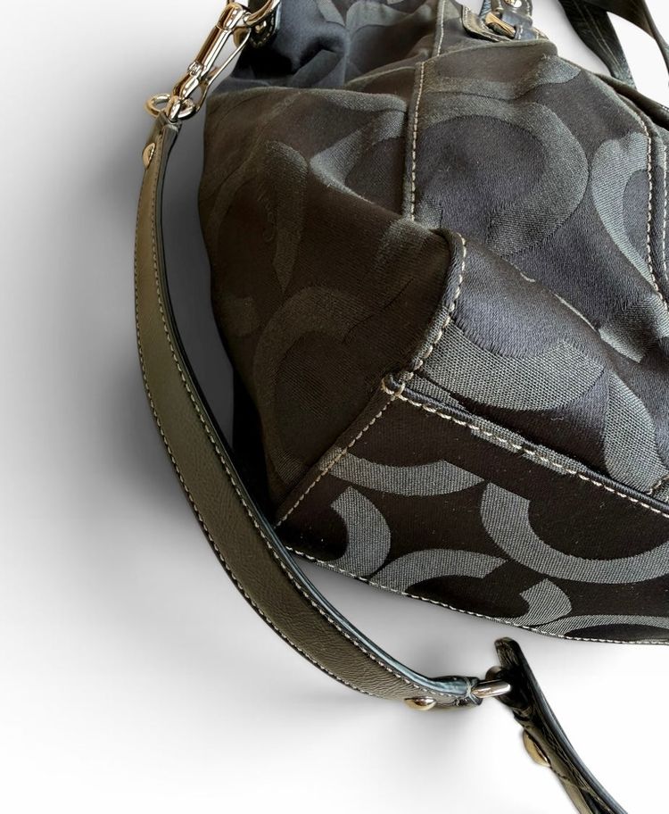 Coach Madison Op Art Claire Bag Black Signature Sateen 14335 image 7