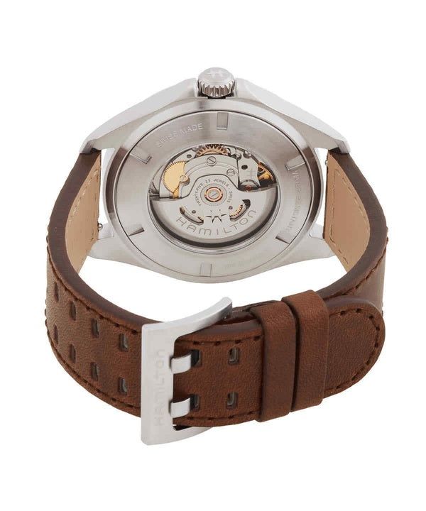 Hamilton Khaki Aviation Pilot Leather Strap Green Dial Automatic H64635560 100M Men's Watch 3