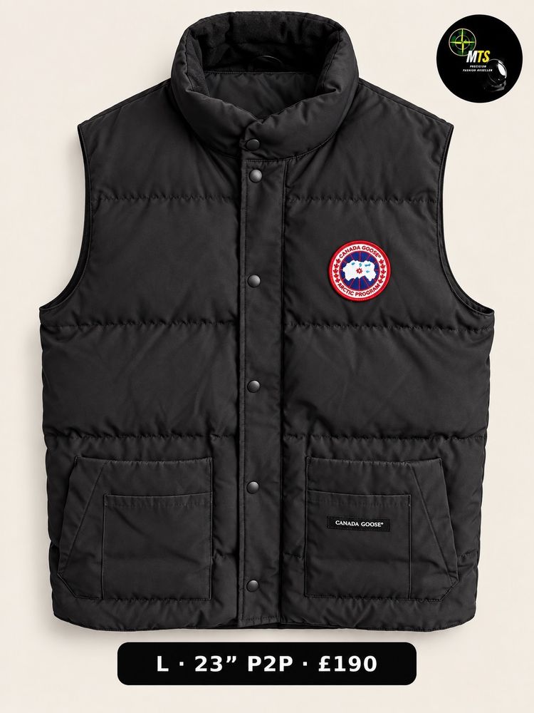 2495 Canada Goose Black Padded Vest 23” p2p image 1