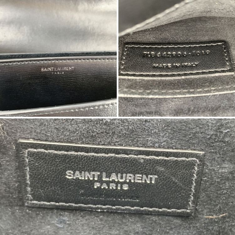 Saint Laurent Black Leather Sunset YSL Medium Shoulder Bag image 2