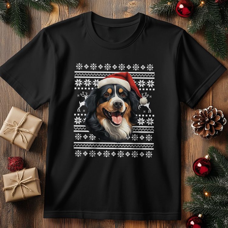 Bernese Mountain Dog Santa Hat