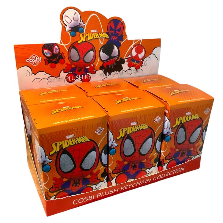 Marvel Spider-Man Cosbi Plush Keychain Surprise - Box of 6