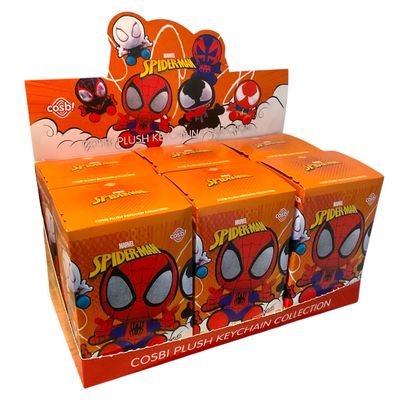 Marvel Spider-Man Cosbi Plush Keychain Surprise - Box of 6